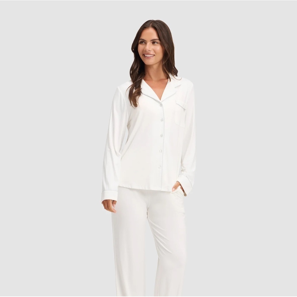 Cozy Earth Bamboo Stretch-Knit Long Sleeve Pajama Top - Picture 5 of 6